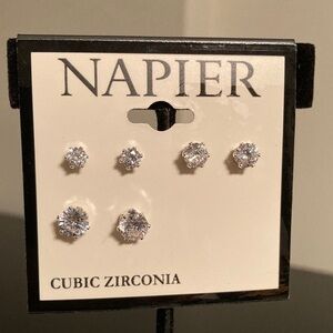 Napier Silver Cubic Zirconia Earring Trio